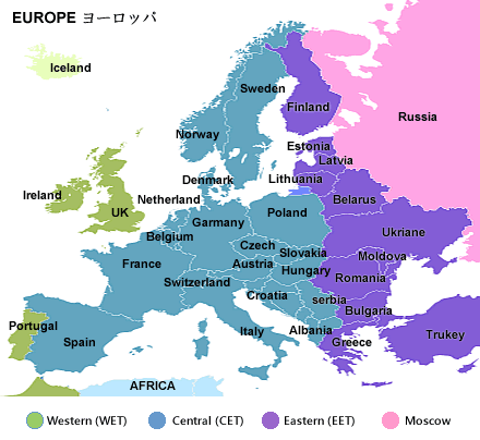 ベルリン時間 ドイツ時間 ヨーロッパ時間 世界の時間 時差 地図情報